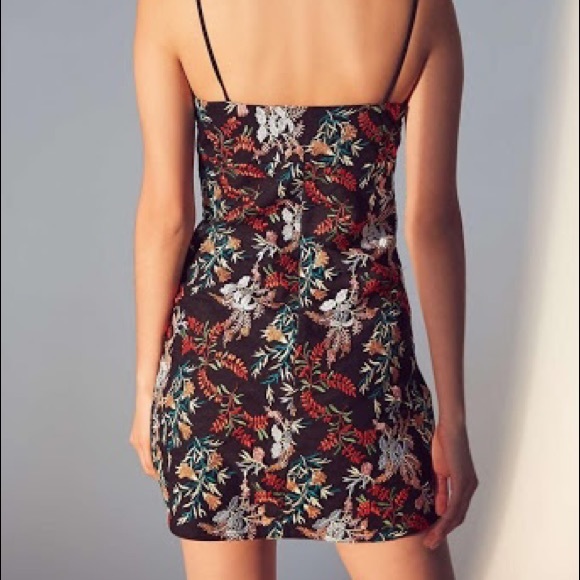 Embroidered Ponte Straight-Neck Dress - Picture 4 of 4